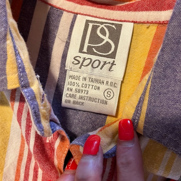 1980’s striped button down shirt - Picture 2 of 2